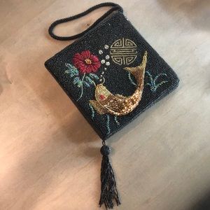 Chicos Koi Fish Beaded mini bag